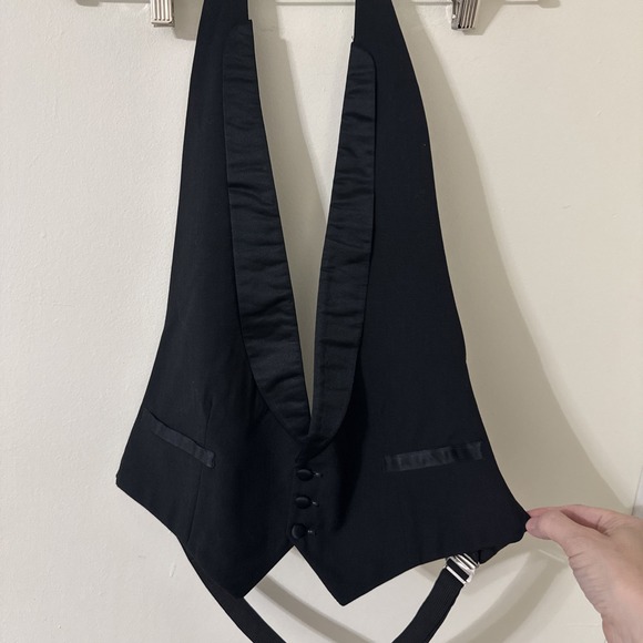 After Six by Rudofker 40L Ivory Tuxedo Jacket & Vest Black Pants 36R - Picture 15 of 16